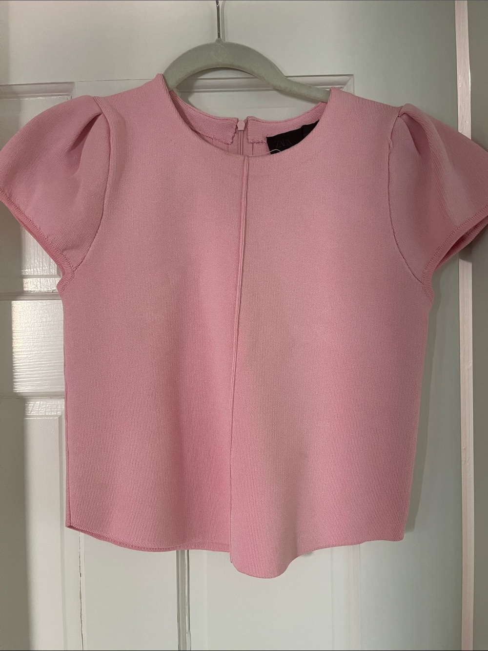 Zara Pink Short Puff Sleeve Blouse